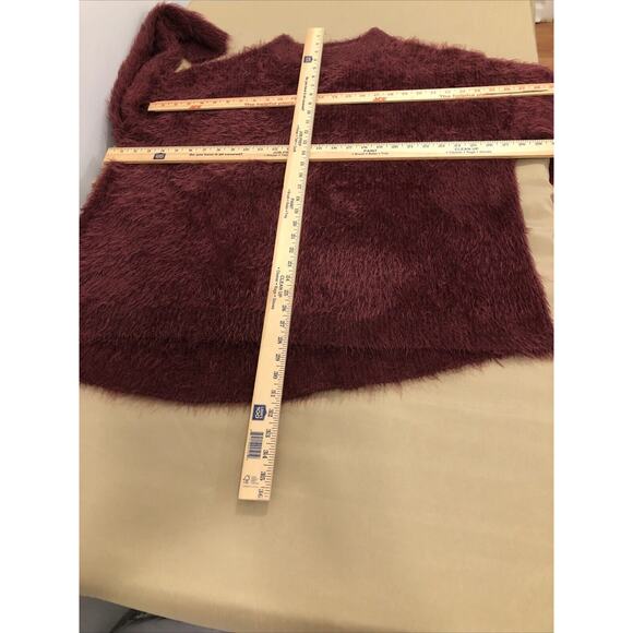 A New Day Women’s Dark Pink/Purple Fuzzy Sweater Long Boat Neck 2X Pullover - Picture 15 of 16